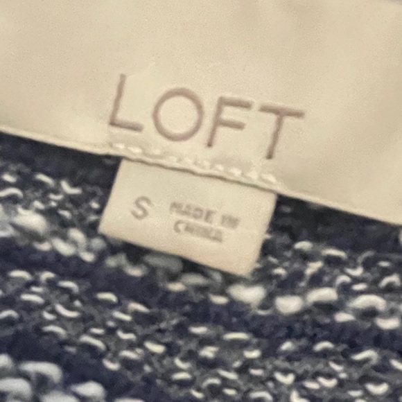 Loft blue and white striped tweed side zip jacket - Picture 8 of 8